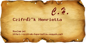 Czifrák Henrietta névjegykártya